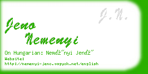 jeno nemenyi business card